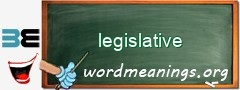 WordMeaning blackboard for legislative